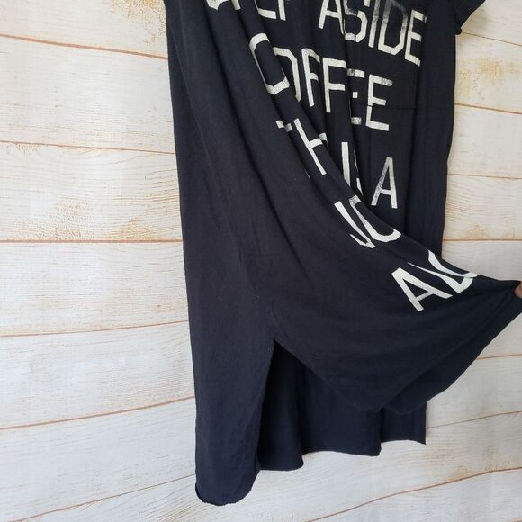 Rebel Yell Graphic Oversized Short Sleeve T-Shirt Tunic Black Women's Size XS - Picture 8 of 14